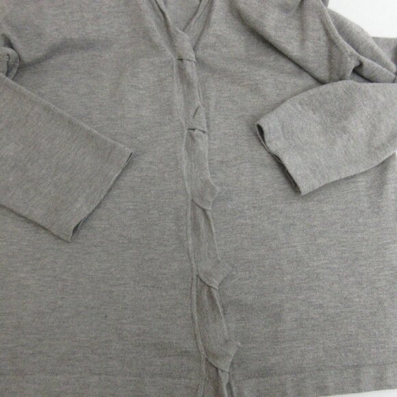 JONES NEW YORK Collection Cardigan Sweater Size Medium Gray Knit Button Front - Picture 4 of 5